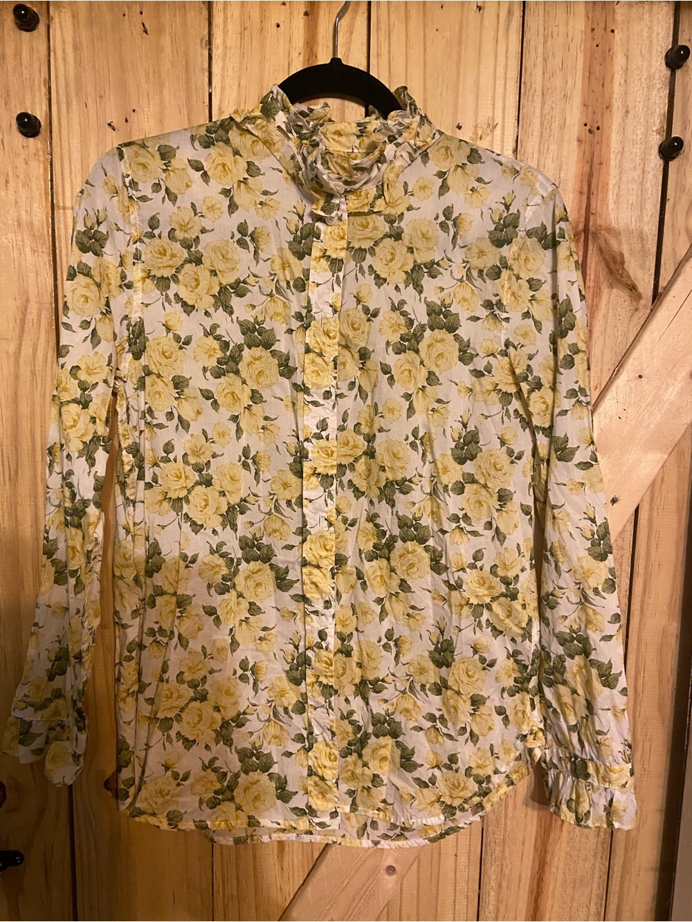 J. Crew Yellow Floral Button-Down Shirt